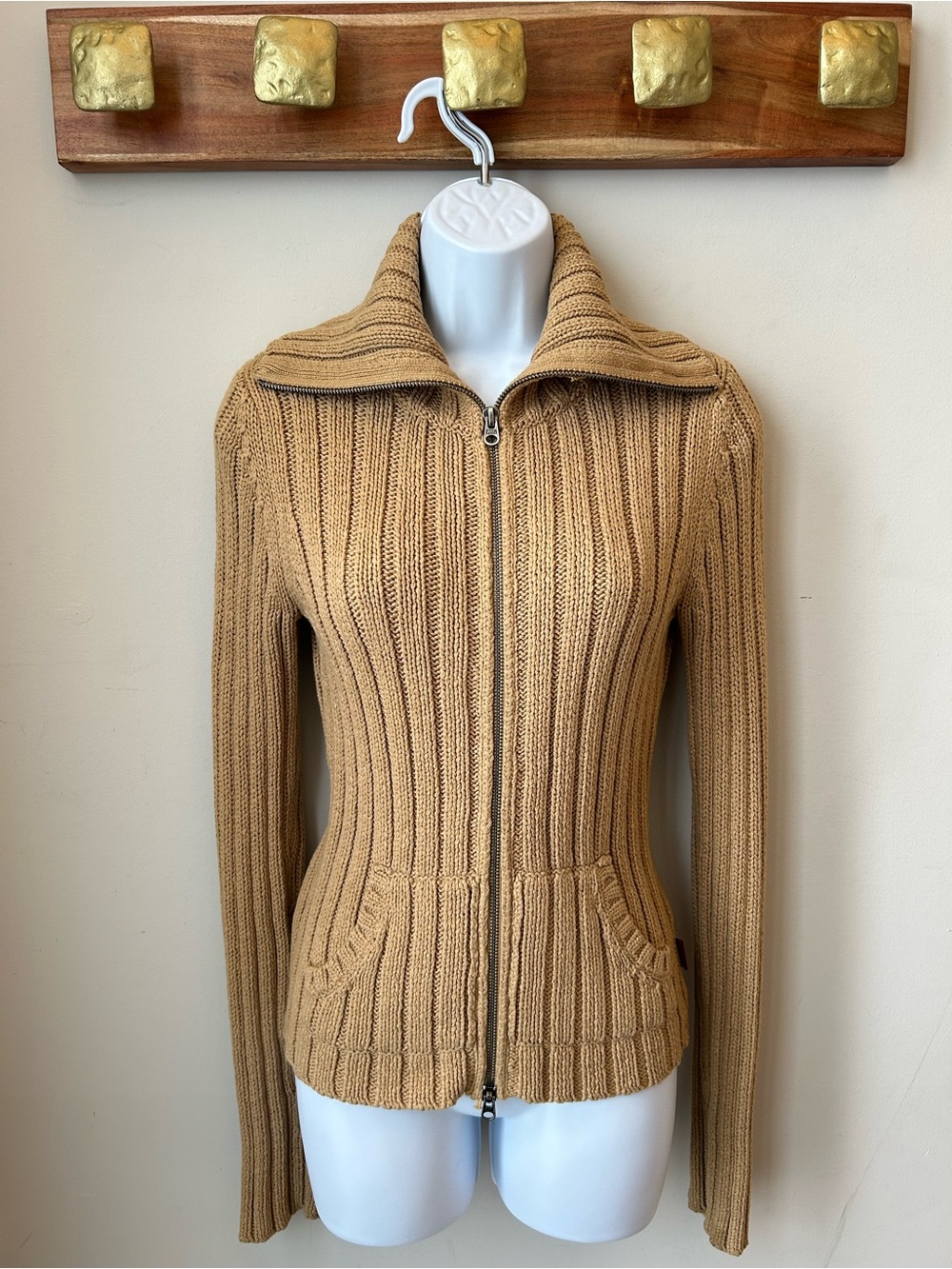 Vintage Abercrombie & Fitch Ribbed Cardigan Y2K Old Money Ski Lodge